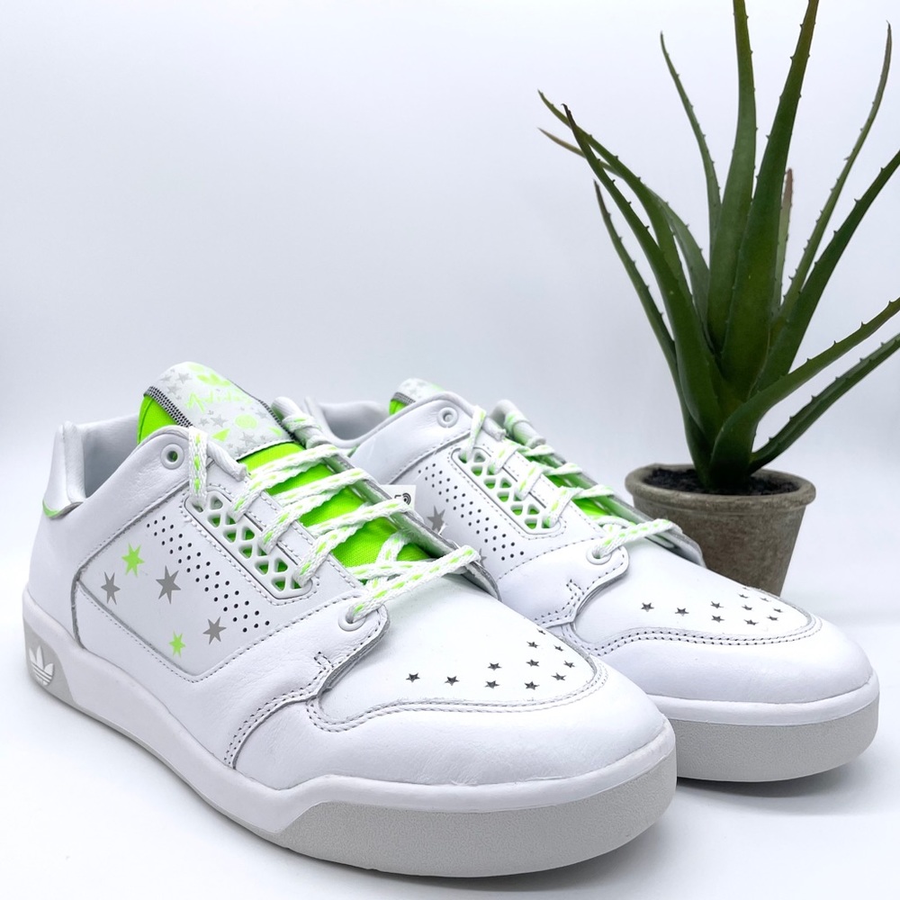 Adidas White Green SlamCourt Original Sneakers